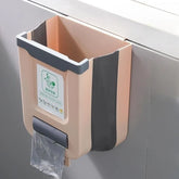 Kitchen Folding Trash Can Wall Mounted – Collapsible Cabinet Door Trash Bin for Home & Car