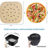 Upgraded Air Fryer Parchment Paper Liners – Disposable Square Perforated Sheets (50/100 Pcs)