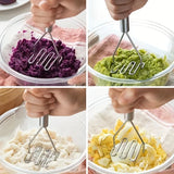 Stainless Steel Wave Potato Masher – Durable Vegetable & Fruit Puree Tool
