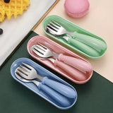 3-Piece Kids Cutlery Set – 304 Stainless Steel Spoon & Fork with Portable Case