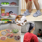 Disposable Plastic Food Covers – Elastic Fresh-Keeping Wrap for Plates & Bowls (100 pcs)