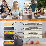 Adult 2-Tier Bento Lunch Box with Cutlery – Leakproof, Microwave & Dishwasher Safe