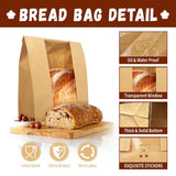 LMETJMA Large Bread Bags – Paper Bakery Bags with Clear Window