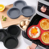 Silicone Egg Mold Air Fryer Pan – Reusable 3-Cavity Muffin & Baking Mold