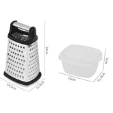 4-in-1 Stainless Steel Grater with Container | Vegetable & Cheese Slicer | Multipurpose Kitchen Cutter