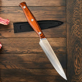 67-Layer Damascus VG10 Fruit Knife β High-Grade Paring & Steak Knife with Wooden Handle