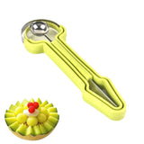 4-in-1 Stainless Steel Melon Ball Spoon Set β Fruit Carving & Watermelon Tool (Green)