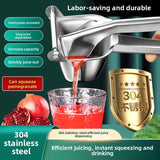 Manual Juicer – 304 Stainless Steel Orange, Lemon & Pomegranate Squeezer
