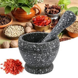 Resin Mortar & Pestle Set Garlic, Herb & Spice Grinding Bowl Kitchen Tool