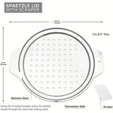 Stainless Steel Spaetzle Maker Lid with Scraper – Traditional German Egg Noodle Maker