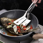 Stainless Steel Frying Shovel Clip – Multifunctional BBQ Tongs & Fish Spatula