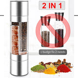 2-in-1 Manual Salt & Pepper Grinder – Stainless Steel Adjustable Ceramic Spice Mill