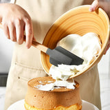 5PCS Silicone Cake Spatula Set – Wooden Handle Baking & Pastry Scrapers