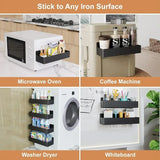 2/4pcs Magnetic Storage Rack Punch-Free – Refrigerator Organizer for Kitchen & Bathroom