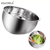 Stainless Steel Rice Washing Bowl – Slanted Drainage Colander for Rice, Vegetables & Fruits