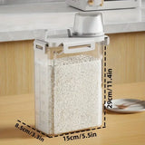 Food Grade Grain Storage Box – Sealed Rice & Dry Food Container with Measuring Cup