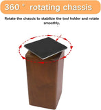 Universal Magnetic Knife Block – 360° Rotatable Wooden Knife Holder for Kitchen