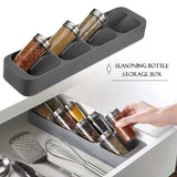 Kitchen Drawer Cutlery Storage Tray – Knife, Spoon & Fork Organizer with Spice Bottle Rack