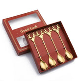 Christmas Elk Head Stainless Steel Coffee Spoon – Festive Table Decoration & Gift