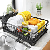 Large Dish Drying Rack β Countertop Dish Drainer with Drainboard & Utensil Holder