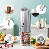 Gravity Sensing Electric Salt & Pepper Grinder Set – Automatic USB Rechargeable Adjustable Spice Mill