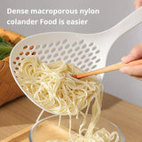 Large Capacity White Colander Spoon – Heat-Resistant Dumpling & Noodle Strainer