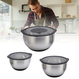 Stainless Steel Mixing Bowls with Lids & Graters – Kitchen Storage Set