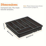 Silverware Organizer with Lid – Covered Utensil Tray for Kitchen Drawer & Countertop