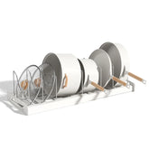 Foldable Kitchen Pot & Lid Storage Rack – Multi-Purpose Utensil Organizer