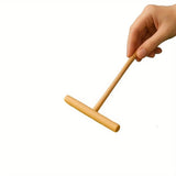 T-Shaped Bamboo Pancake Spatula – Round Head Wooden Cooking Tool