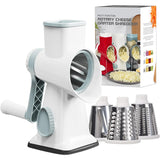 LMETJMA 3-in-1 Rotary Cheese Grater – Manual Vegetable Slicer & Nut Grinder