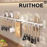 Wall Mounted Kitchen Hook Rack – No-Punching Utensils & Storage Hanger