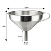 304 Stainless Steel Kitchen Funnel with Strainer – Oil & Liquid Transfer Tool