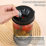 Glass Olive & Pickle Strainer Jar – Airtight Hourglass Container with Strainer