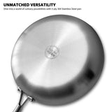 Durable Non-Stick Stainless Steel Wok 28cm | Even Heating Stir Fry Pan