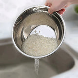 Stainless Steel Rice Washing Bowl – Slanted Drainage Colander for Rice, Vegetables & Fruits