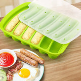 Silicone Sausage Maker Mold (6 Grids) – DIY Hot Dog & Ham Making Tool with Lid