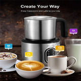 DEVISIB 4-in-1 Automatic Milk Frother – 350ml Electric Hot & Cold Foam Maker (Dishwasher Safe)