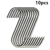 10/20PCS Stainless Steel S Hook Meat Hangers Heavy Duty Hanging Hooks for Kitchen & Grilling