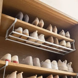 Space-Saving Shoe Rack β Layered Under-Shelf Organizer with Hanging Basket
