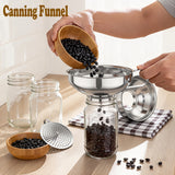 3-Piece Stainless Steel Canning Funnel Set – Wide Mouth Kitchen Funnels with Strainer