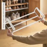 Space-Saving Shoe Rack β Layered Under-Shelf Organizer with Hanging Basket