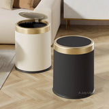 Light Luxury Press Trash Can with Lid β Stylish Wastebasket with Removable Inner Bucket for Office, Living Room & Bathroom
