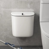 Bathroom Wall Mounted Trash Can with Lid – Waterproof Narrow Hanging Rubbish Bin 7L / 9L
