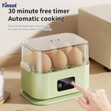 TINSOL Multifunctional Electric Egg Cooker – 200W Smart Egg Steamer with Timer Function