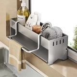 Stainless Steel Kitchen Sponge & Rag Rack – Multi-Functional Sink Drain Shelf for Scouring Pads and Steel Balls