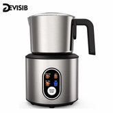 DEVISIB 4-in-1 Automatic Milk Frother – 350ml Electric Hot & Cold Foam Maker (Dishwasher Safe)