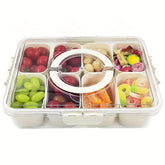 4-Grid / 8-Grid Snack Box Container – Portable Travel Charcuterie Board with Lid