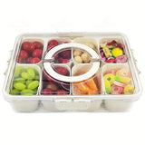 4-Grid / 8-Grid Snack Box Container – Portable Travel Charcuterie Board with Lid