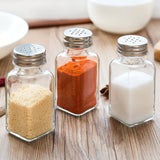 Kitchen Glass Spice Bottle Set – Mini Salt & Pepper Seasoning Jars with Lid